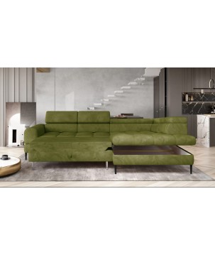 Narożnik VOSS L układ L Prawostronny z funkcją spania i pojemnikiem WERSAL