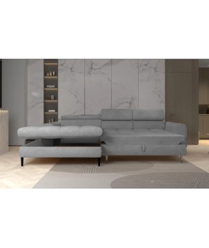 Narożnik VOSS S układ L Lewostronny z funkcją spania i pojemnikiem WERSAL