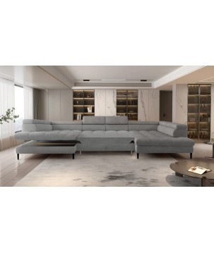 Narożnik VOSS XL układ U Prawostronny z funkcją spania i pojemnikiem WERSAL