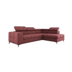 Narożnik PABLOS układ L strona Prawa w tkaninie VOGUE 08 regulowane zagłówki z funkcją spania