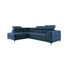 Narożnik PABLOS układ L strona Lewa w tkaninie CLOUD 74 regulowane zagłówki z funkcją spania