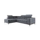 Narożnik PABLOS układ L strona Lewa w tkaninie CLOUD 91 regulowane zagłówki z funkcją spania