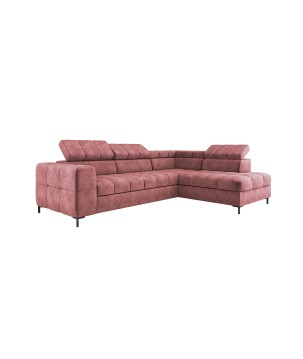 Narożnik PABLOS układ L strona Prawa w tkaninie CLOUD 63 regulowane zagłówki z funkcją spania