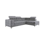 Narożnik PABLOS układ L strona Prawa w tkaninie CLOUD 81 regulowane zagłówki z funkcją spania