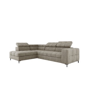 Narożnik PABLOS układ L strona Lewa w tkaninie VOGUE 01 regulowane zagłówki z funkcją spania