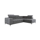 Narożnik PABLOS układ L strona Lewa w tkaninie VOGUE 14 regulowane zagłówki z funkcją spania