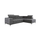 Narożnik PABLOS układ L strona Lewa w tkaninie VOGUE 16 regulowane zagłówki z funkcją spania