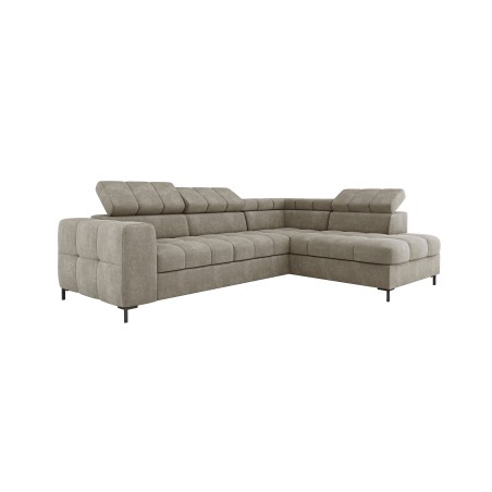 Narożnik PABLOS układ L strona Prawa w tkaninie VOGUE 01 regulowane zagłówki z funkcją spania