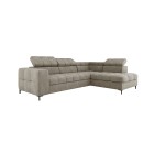 Narożnik PABLOS układ L strona Prawa w tkaninie VOGUE 01 regulowane zagłówki z funkcją spania