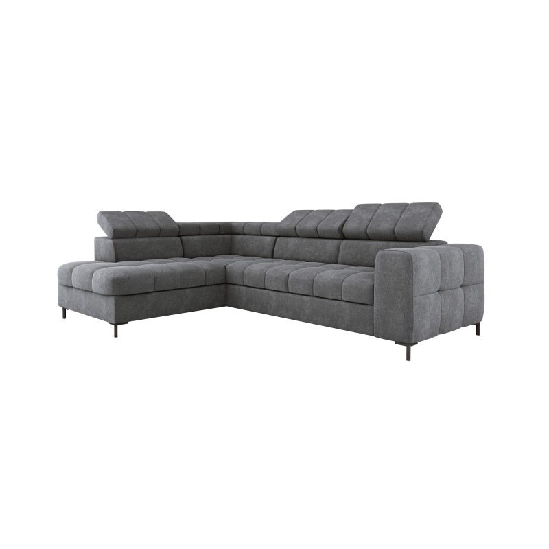 Narożnik PABLOS układ L strona Prawa w tkaninie VOGUE 14 regulowane zagłówki z funkcją spania