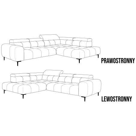 Narożnik PLAZA L Prawostronny w tkaninie Promocyjnej APHRODITE 23 WERSAL