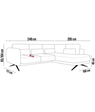 Narożnik ILUSIO L z elektryczną regulacją w tkaninie Now Or Never 16 WERSAL