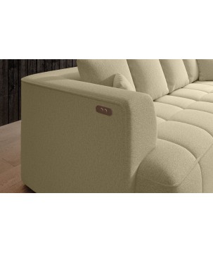 Sofa ALBIO BigSofa z elektryczną regulacją siedziska funkcja spania w tkaninie SERENO 681 WERSAL