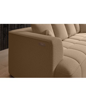 Sofa ALBIO BigSofa z elektryczną regulacją siedziska funkcja spania w tkaninie SERENO 682 WERSAL