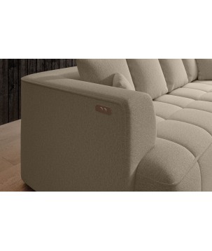 Sofa ALBIO BigSofa z elektryczną regulacją siedziska funkcja spania w tkaninie SERENO 692 WERSAL