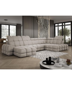 Narożnik TOLLO XL Prawostronny Elektryczna regulacja Tkanina SOLAR 16 WERSAL