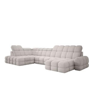 Narożnik TOLLO XL z elektryczną regulacją siedziska Lewostronny w tkaninie promocyjnej BUBBLE 03 WERSAL