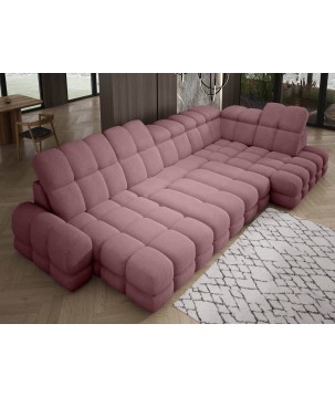 Narożnik TOLLO XL z elektryczną regulacją siedziska Prawostronny w tkaninie promocyjnej BUBBLE 09 WERSAL