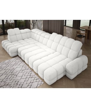 Narożnik TOLLO XL z elektryczną regulacją siedziska Lewostronny w tkaninie promocyjnej BUBBLE 01 WERSAL