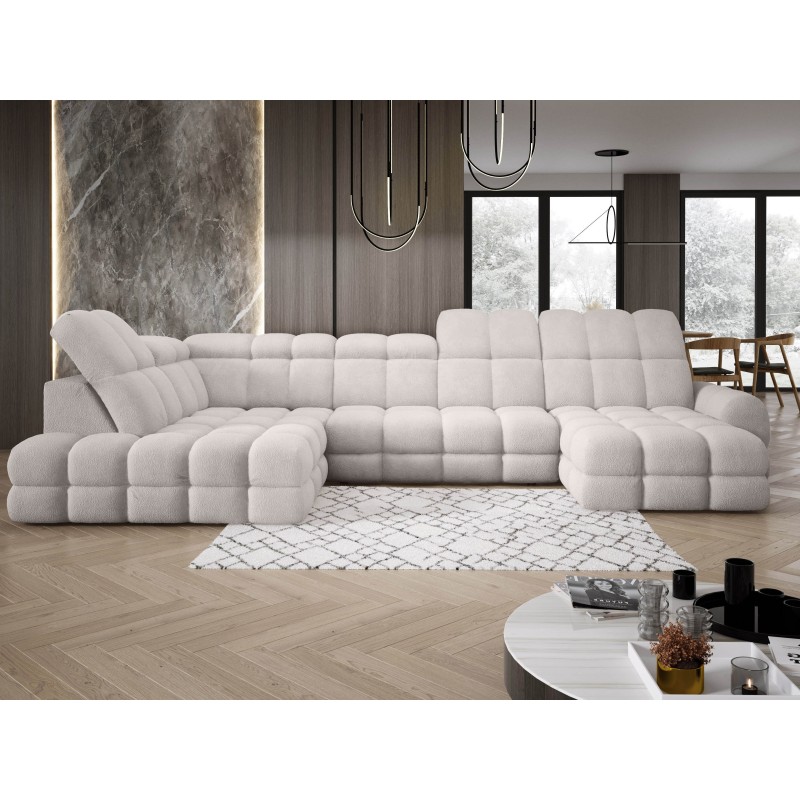 Narożnik TOLLO XL z elektryczną regulacją siedziska Lewostronny w tkaninie promocyjnej BUBBLE 03 WERSAL