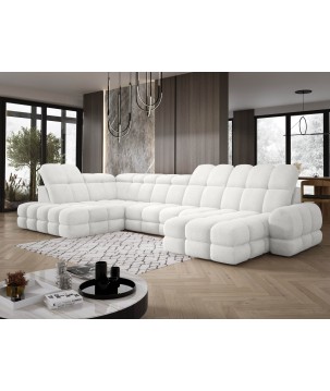 Narożnik TOLLO XL z elektryczną regulacją siedziska Lewostronny w tkaninie promocyjnej BUBBLE 01 WERSAL