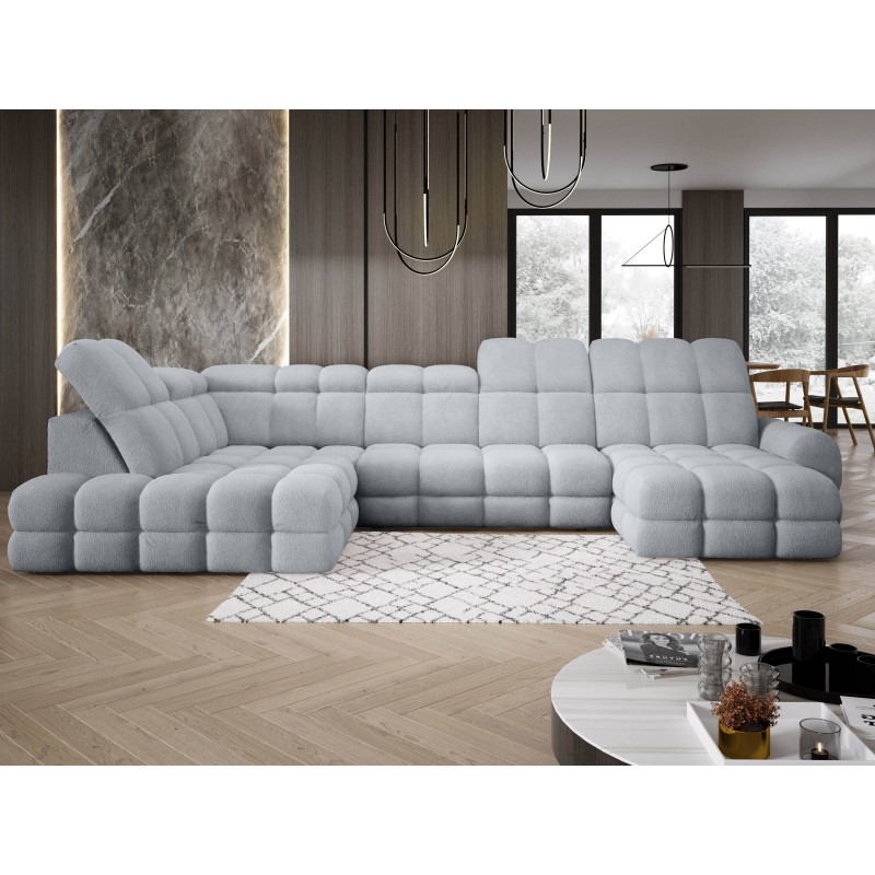 Narożnik TOLLO XL z elektryczną regulacją siedziska Lewostronny w tkaninie promocyjnej BUBBLE 06 WERSAL