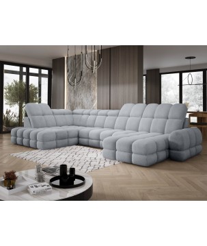 Narożnik TOLLO XL z elektryczną regulacją siedziska Lewostronny w tkaninie promocyjnej BUBBLE 06 WERSAL