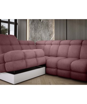 Narożnik TOLLO XL z elektryczną regulacją siedziska Lewostronny w tkaninie promocyjnej BUBBLE 09 WERSAL