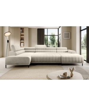 Narożnik CALDO XL Lewostronny z funkcją spania wolnostojący w tkaninie RUN AGAIN 01 WERSAL