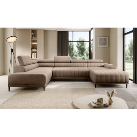 Narożnik CALDO XL Lewostronny z funkcją spania wolnostojący w tkaninie RUN AGAIN 11 WERSAL