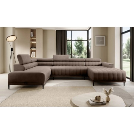 Narożnik CALDO XL Lewostronny z funkcją spania wolnostojąca w tkaninie RUN AGAIN 18 WERSAL