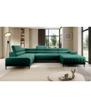 Narożnik CALDO XL Lewostronny z funkcją spania wolnostojąca w tkaninie RUN AGAIN 36 WERSAL