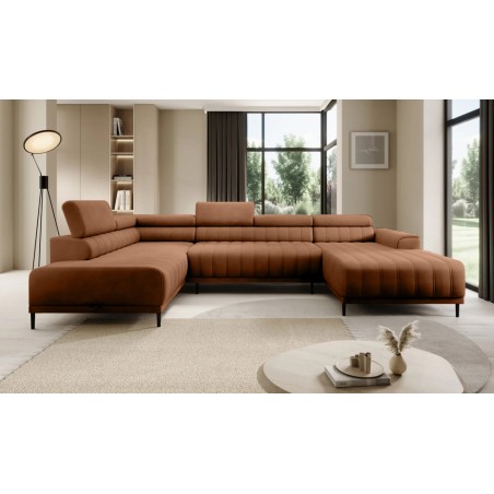 Narożnik CALDO XL Lewostronny z funkcją spania wolnostojąca w tkaninie RUN AGAIN 53 WERSAL