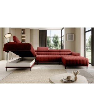 Narożnik CALDO XL Lewostronny z funkcją spania wolnostojąca w tkaninie RUN AGAIN 55 WERSAL