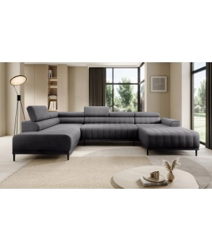 Narożnik CALDO XL Lewostronny z funkcją spania wolnostojący w tkaninie RUN AGAIN 90 WERSAL