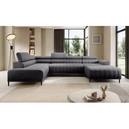 Narożnik CALDO XL Lewostronny z funkcją spania wolnostojący w tkaninie RUN AGAIN 90 WERSAL