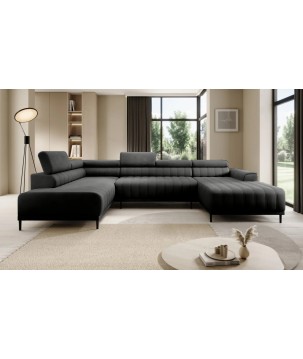 Narożnik CALDO XL Lewostronny z funkcją spania wolnostojący w tkaninie RUN AGAIN 92 WERSAL