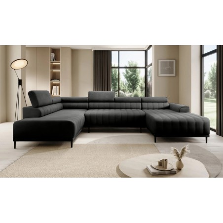 Narożnik CALDO XL Lewostronny z funkcją spania wolnostojący w tkaninie RUN AGAIN 92 WERSAL