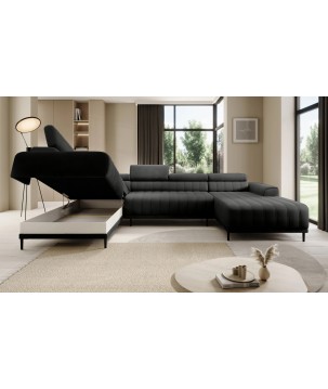 Narożnik CALDO XL Lewostronny z funkcją spania wolnostojący w tkaninie RUN AGAIN 92 WERSAL