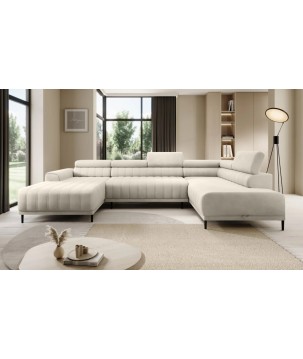 Narożnik CALDO XL Prawostronny z funkcją spania wolnostojąca w tkaninie RUN AGAIN 01 WERSAL