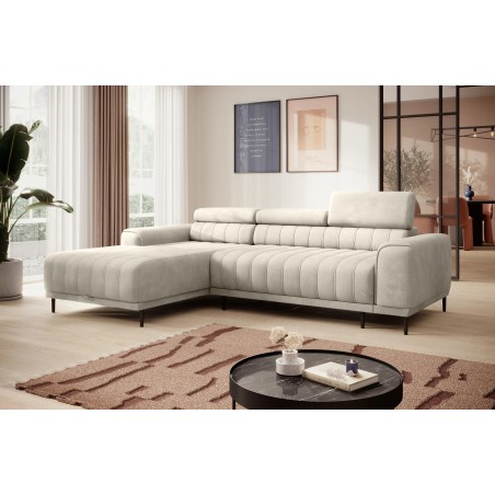 Narożnik CALDO S/MINI Lewostronny z funkcją spania wolnostojący w tkaninie RUN AGAIN 01 WERSAL