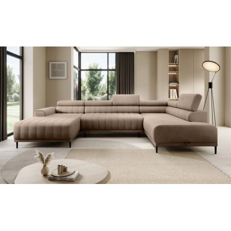 Narożnik CALDO XL Prawostronny z funkcją spania wolnostojąca w tkaninie RUN AGAIN 11 WERSAL