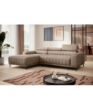 Narożnik CALDO S/MINI Lewostronny z funkcją spania wolnostojący w tkaninie RUN AGAIN 11 WERSAL