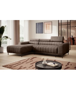 Narożnik CALDO S/MINI Lewostronny z funkcją spania wolnostojąca w tkaninie RUN AGAIN 18 WERSAL