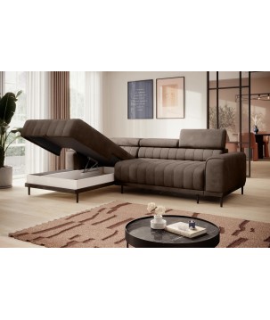 Narożnik CALDO S/MINI Lewostronny z funkcją spania wolnostojąca w tkaninie RUN AGAIN 18 WERSAL