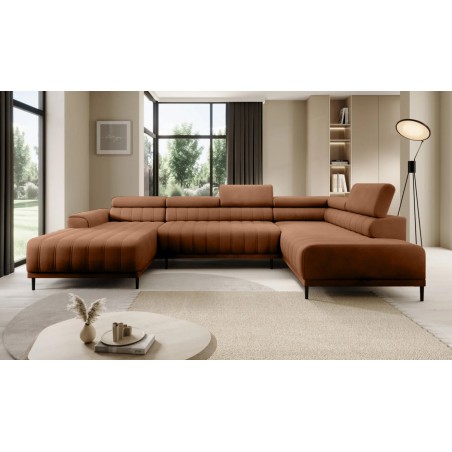 Narożnik CALDO XL Prawostronny z funkcją spania wolnostojąca w tkaninie RUN AGAIN 53 WERSAL