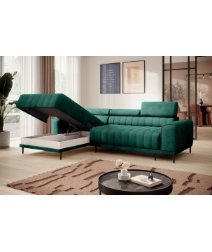 Narożnik CALDO S/MINI Lewostronny z funkcją spania wolnostojąca w tkaninie RUN AGAIN 36 WERSAL