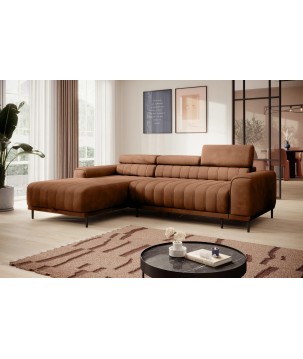 Narożnik CALDO S/MINI Lewostronny z funkcją spania wolnostojąca w tkaninie RUN AGAIN 53 WERSAL