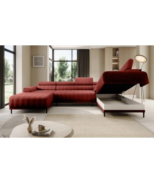 Narożnik CALDO XL Prawostronny z funkcją spania wolnostojąca w tkaninie RUN AGAIN 55 WERSAL