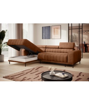 Narożnik CALDO S/MINI Lewostronny z funkcją spania wolnostojąca w tkaninie RUN AGAIN 53 WERSAL